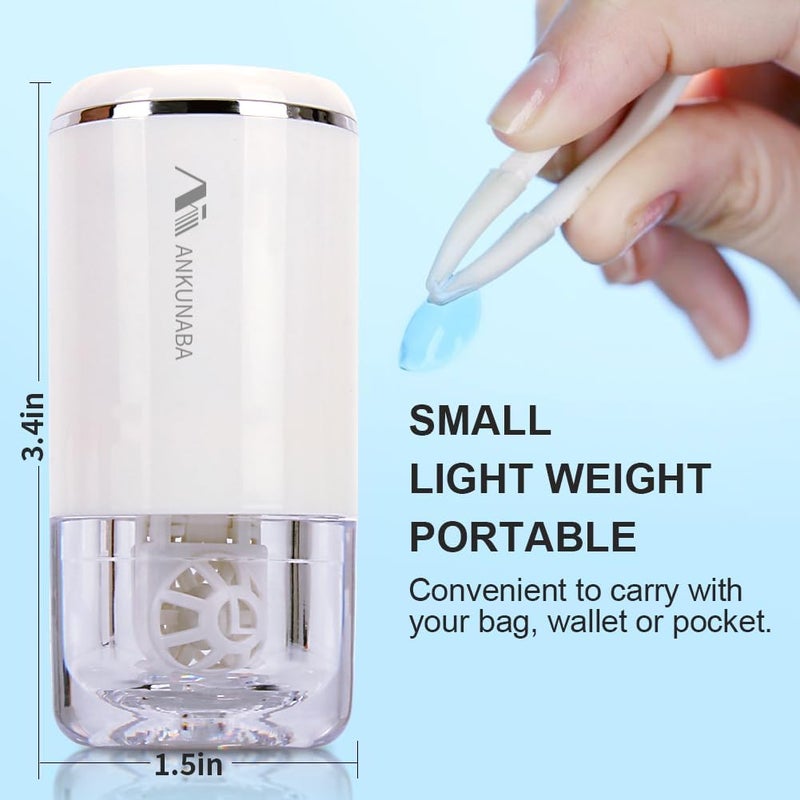 ANKUNABA Contact Lens Cleaner, Portable Soft Contact Lens Cleaning Machine with USB Charger, Automatic Vibration Contact Lenses Cleaner Case for Traveling (White) - Image 3
